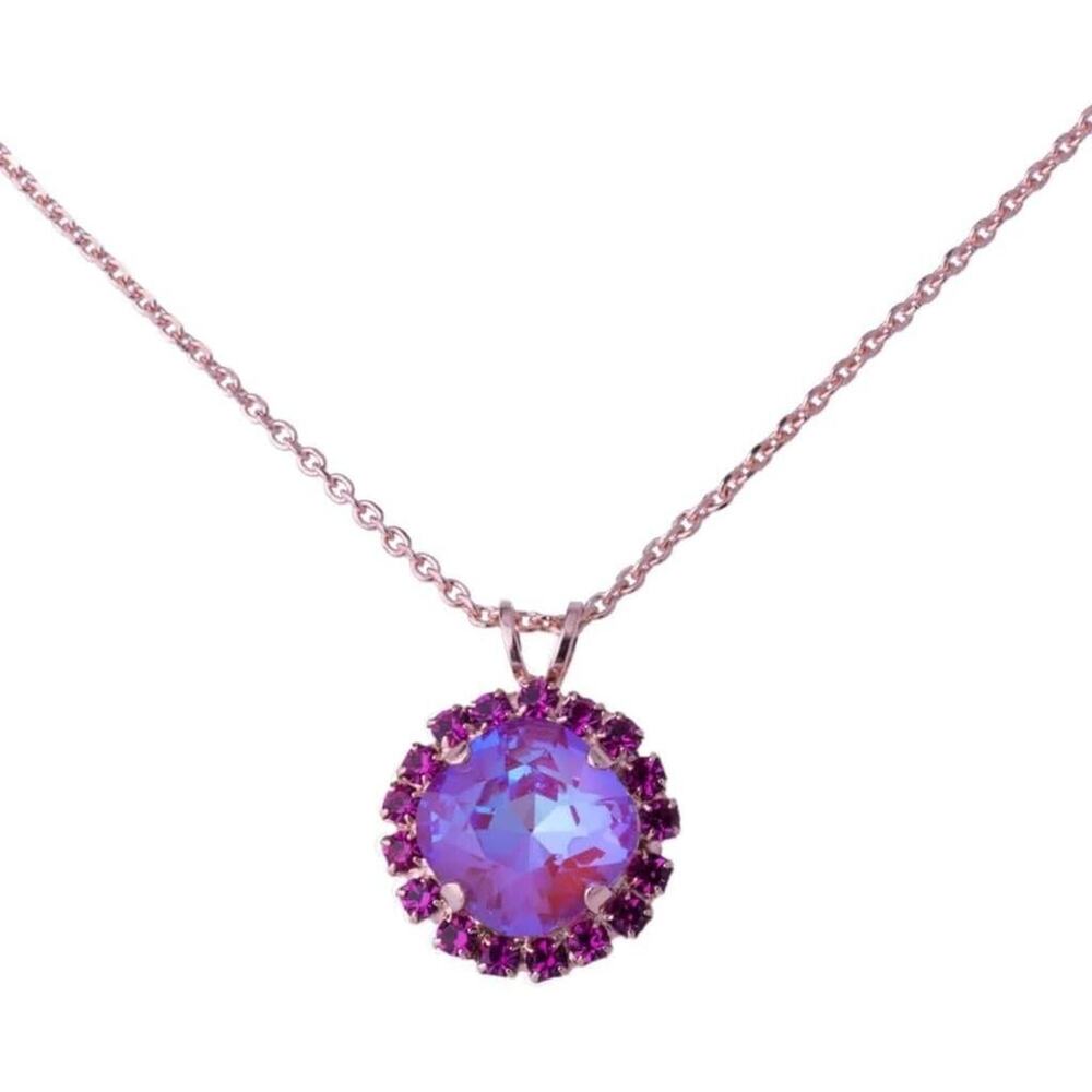 Mariana Roxanne Sun-Kissed Blush & Fuchsia Rose Gold Pendant Necklace 1166 NWT